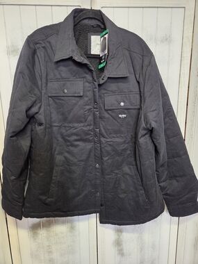 NWT Hurley Men's Black Quilted Button-Up Jacket